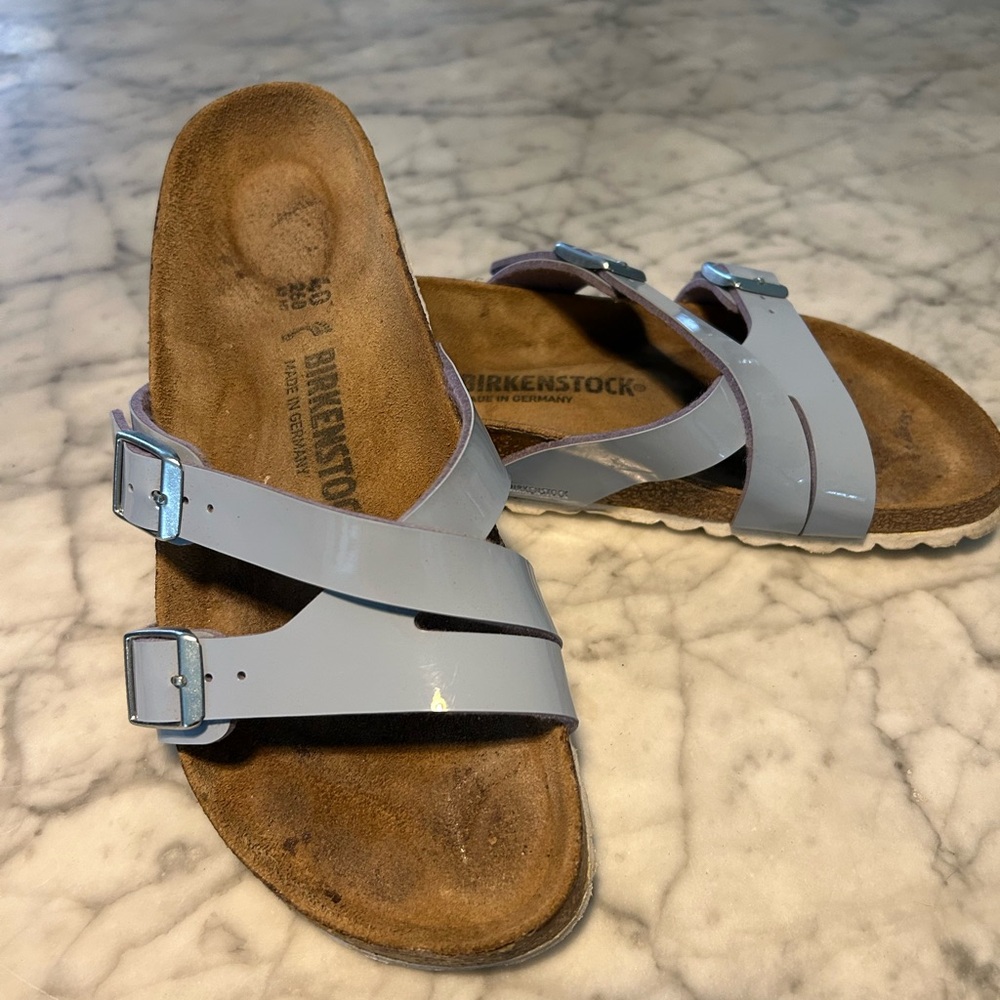 Birkenstock Light Blue Cross Strap Sandals - Picture 9 of 9